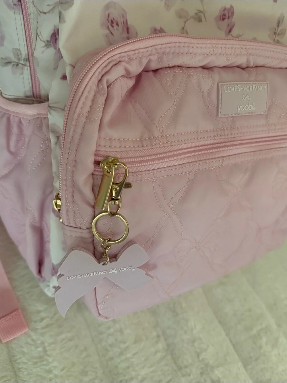 LoveShackFancy x Target - Yoobi Ribbon Rosa Backpack Sterling Dusk